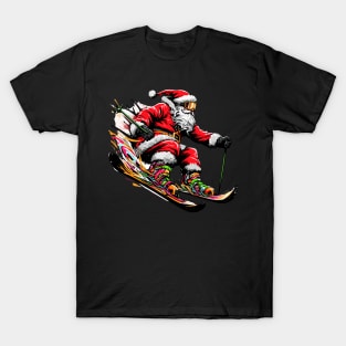 Santa Claus Skiing Downhill T-Shirt